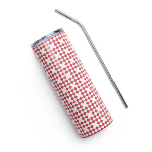 Red Checkered Stainless Steel Tumbler