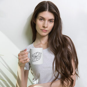 Minimalist Monstera Leaf Ceramic Mug